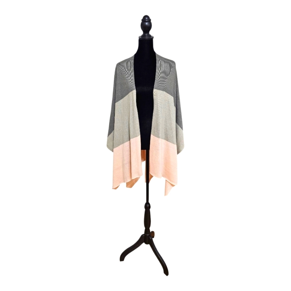 CEJON Colorblock Open Draped Wrap OSFM